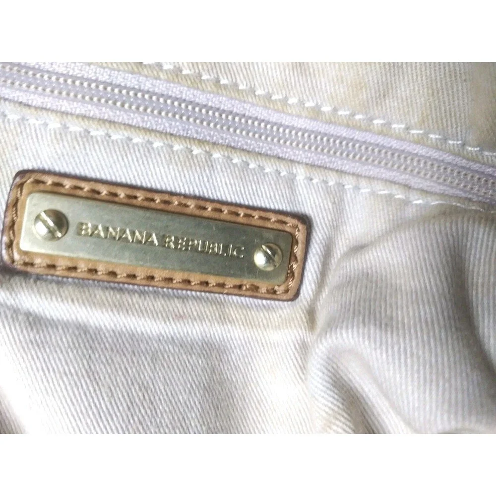 Banana Republic Large Leather Handbag Satchel Boho Tote Tan